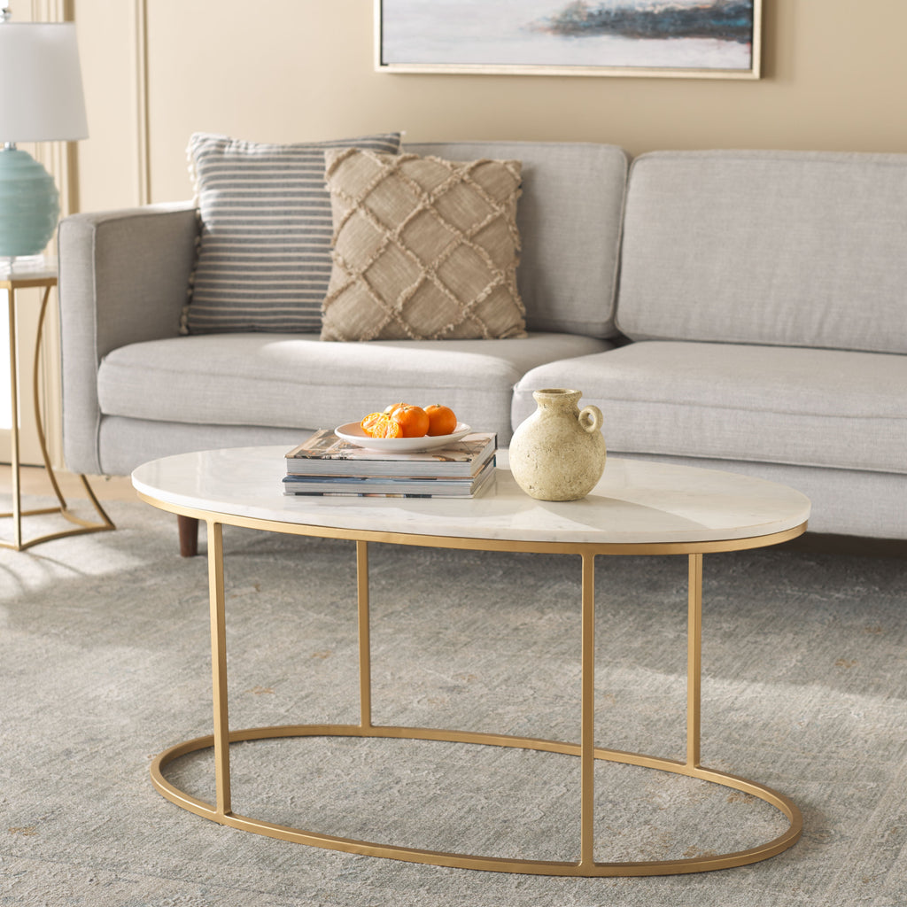 safavieh tage marble coffee table, cof3700