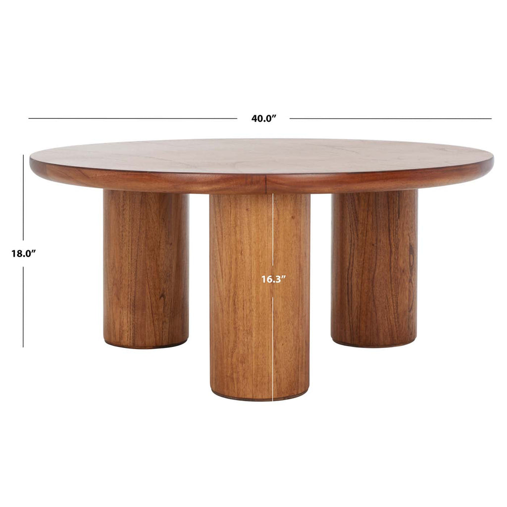 Mork 3 Leg Round Coffee Table  | Safavieh -  COF6604 - Natural