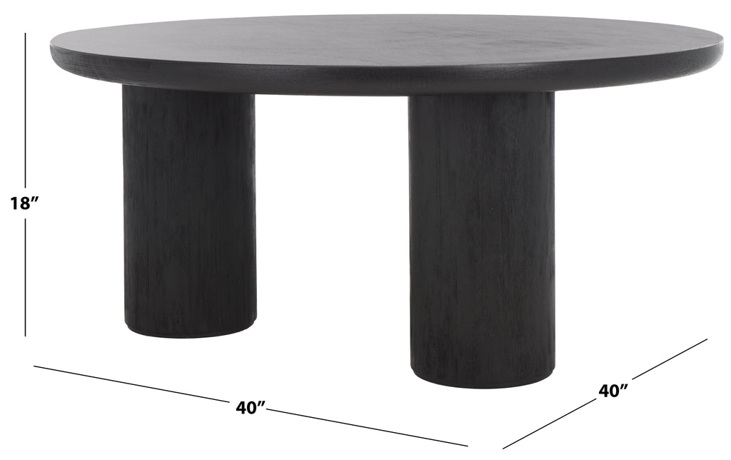 Meek 3 Leg Round Coffee Table | Safavieh -  COF6603 - Black