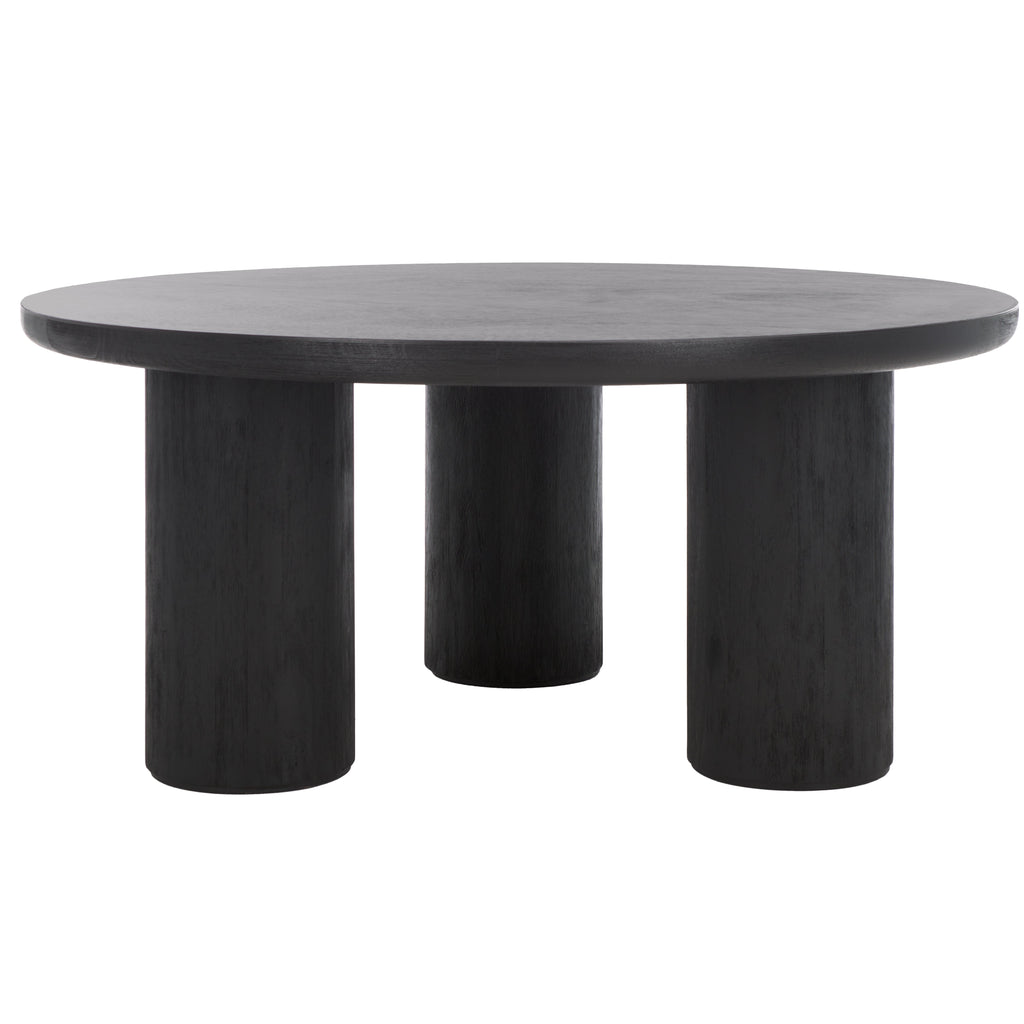 Meek 3 Leg Round Coffee Table | Safavieh -  COF6603 - Black