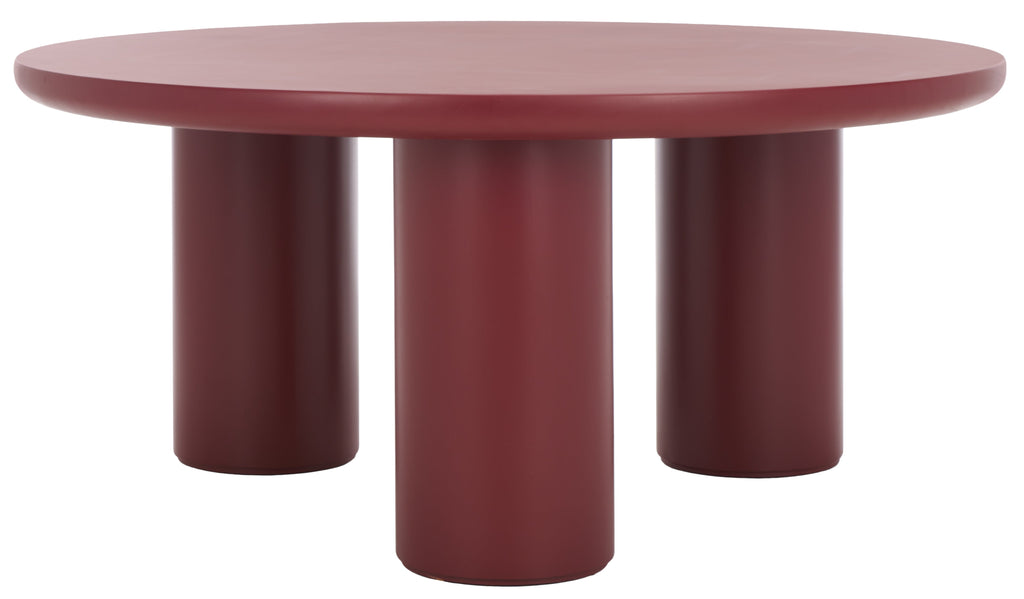 Meek 3 Leg Round Coffee Table | Safavieh -  COF6603 - Bordeaux