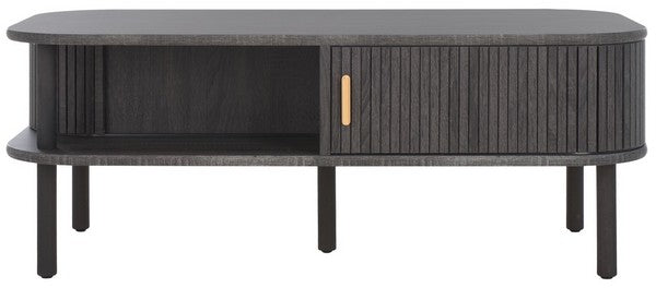 Tealla 2 Tambour Door Coffee Table | Safavieh - COF9606 - Distressed Black / Gold - Distressed Black / Gold