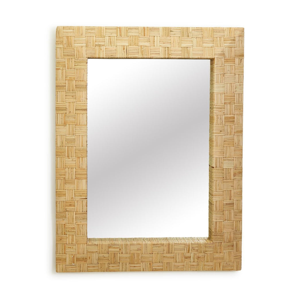 Two's Company Amanyara Hand Woven Rectangle Rattan Wall Mirror