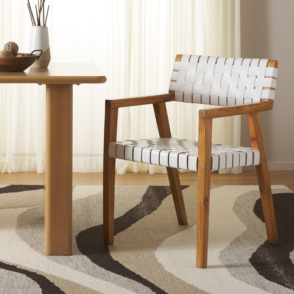 cire-leather-dining-chair-safavieh-dch4004-White Leather / Natural Body