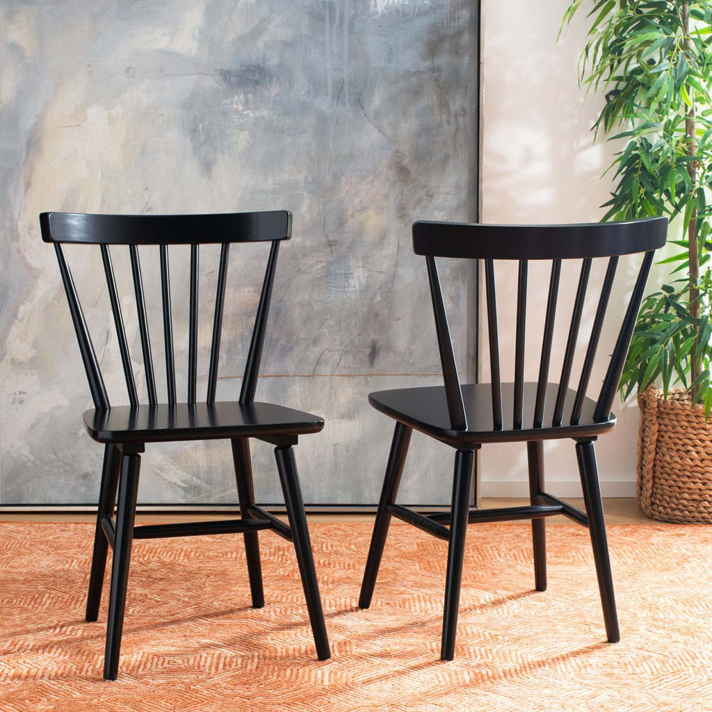 Winona Spindle Back Dining Chair (Set of 2) | Safavieh - DCH8500 - Black