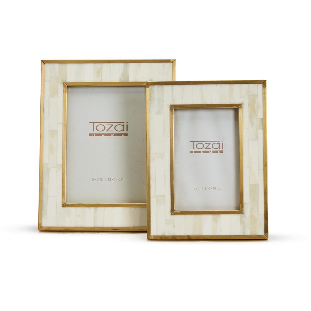 Saint Honore Set of 2 Photo Frame with Brass Border