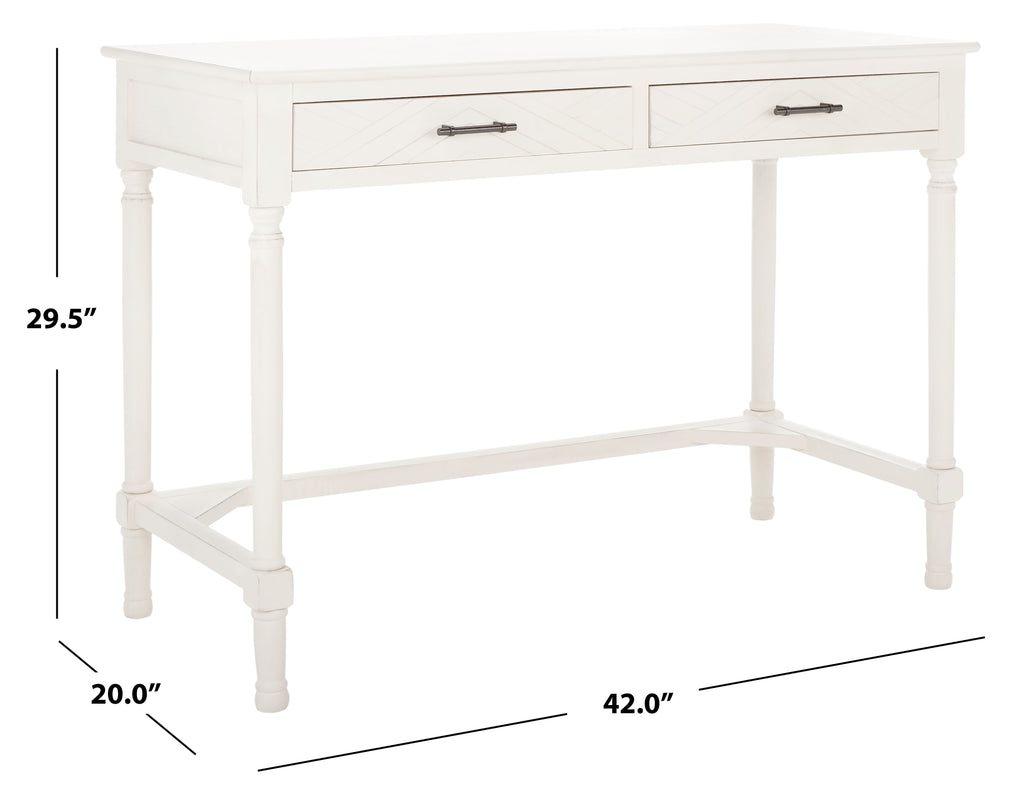 Peyton 2 Drawer Desk | Safavieh - DSK5705 - Distressed White