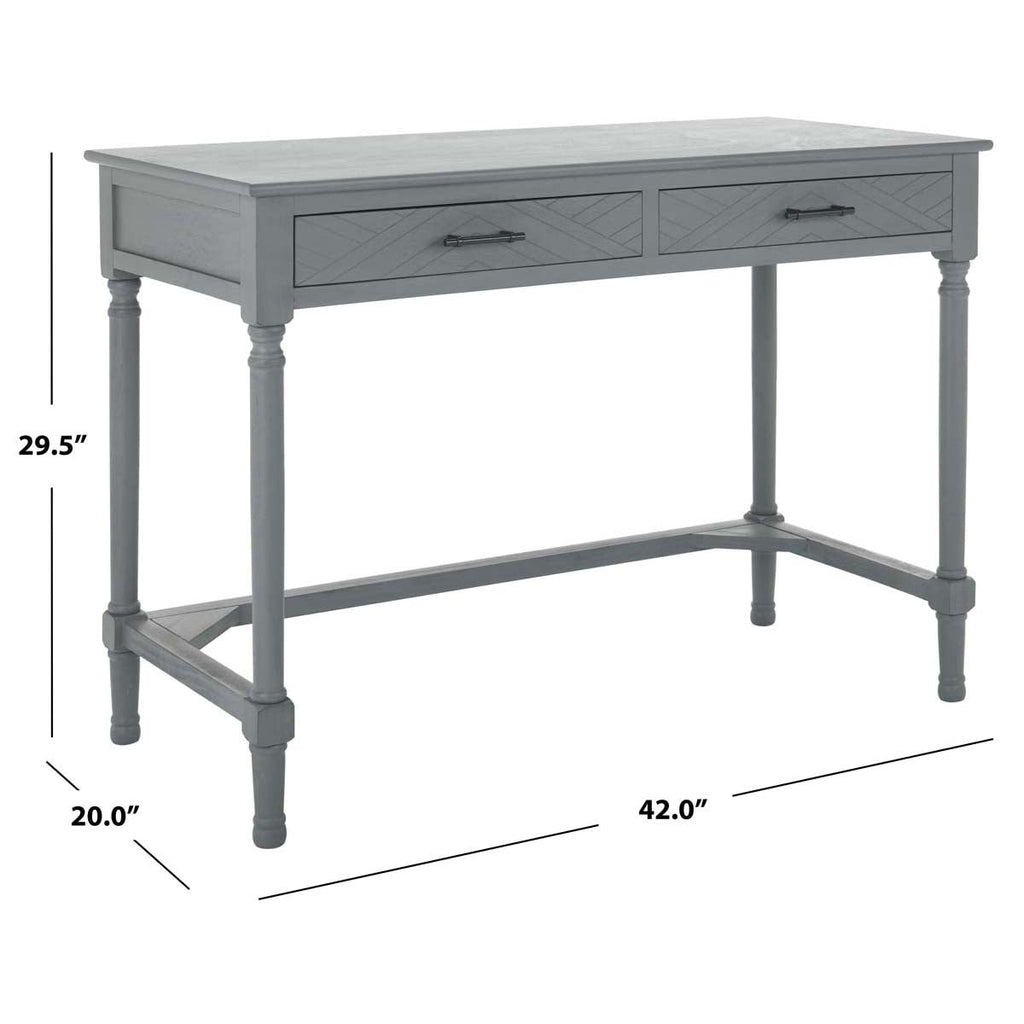 Peyton 2 Drawer Desk | Safavieh - DSK5705 - Distressed Grey