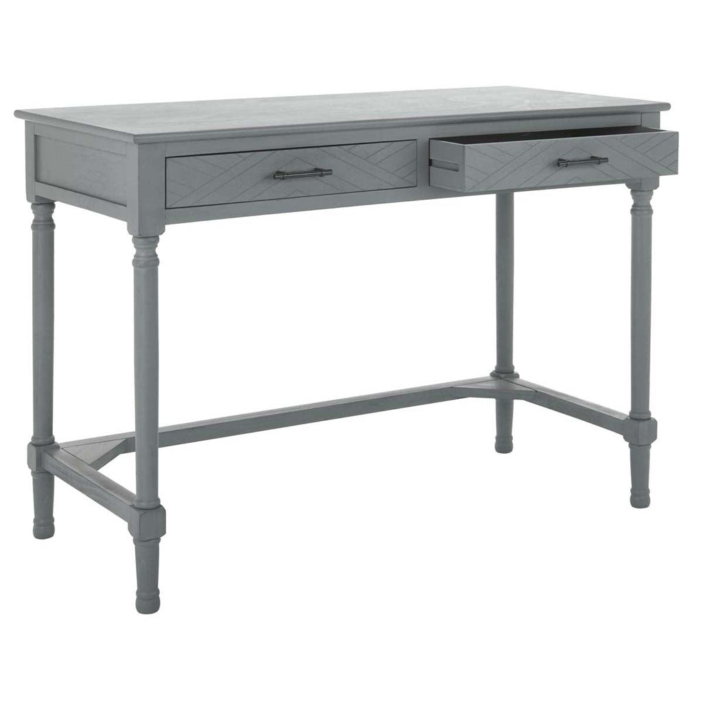 Peyton 2 Drawer Desk | Safavieh - DSK5705 - Distressed Grey