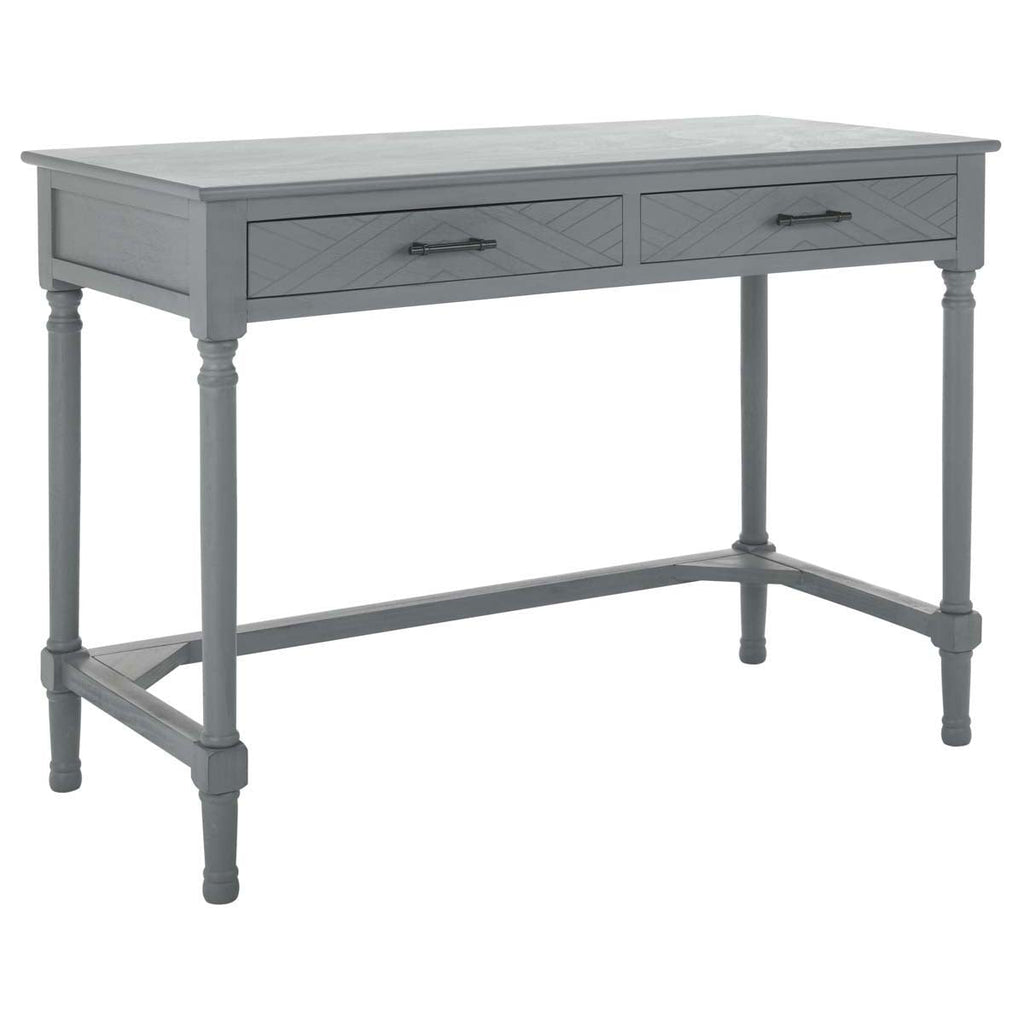 Peyton 2 Drawer Desk | Safavieh - DSK5705 - Distressed Grey