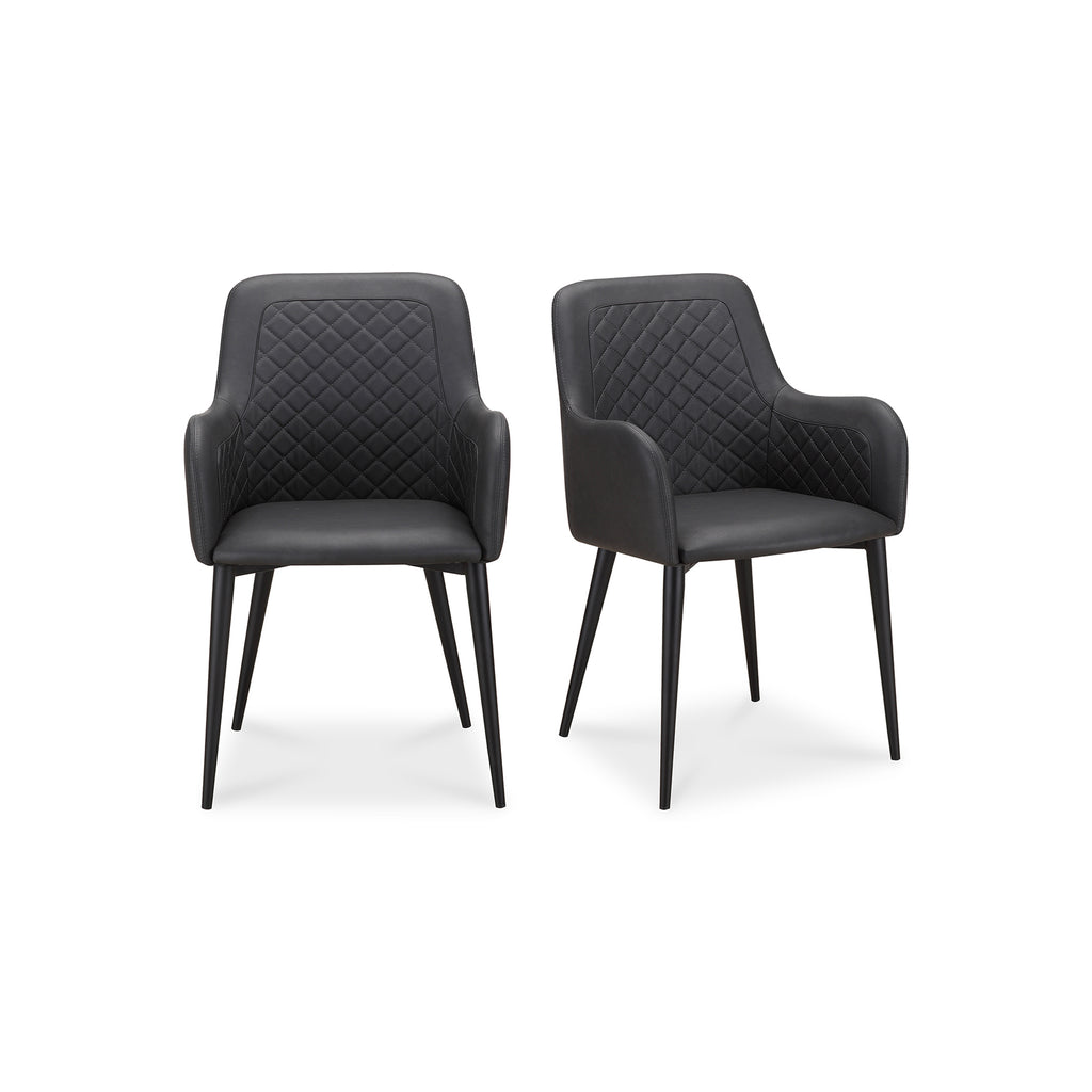 Cantata Dining Chair Mayon Black Vegan Leather-Set Of Two | Moe's Furniture - ER-2040-02