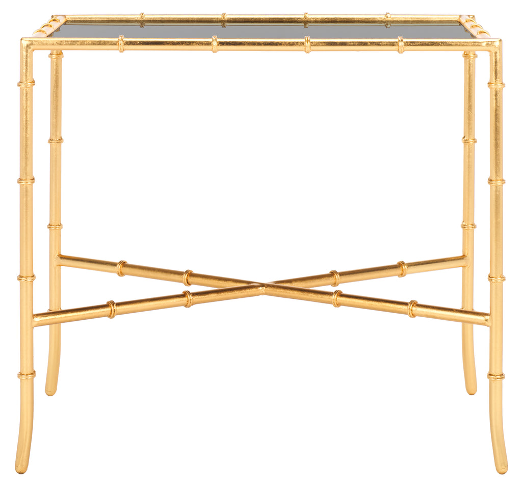 chandler-gold-cross-base-accent-table-safavieh-fox2513-Gold / Black Glass