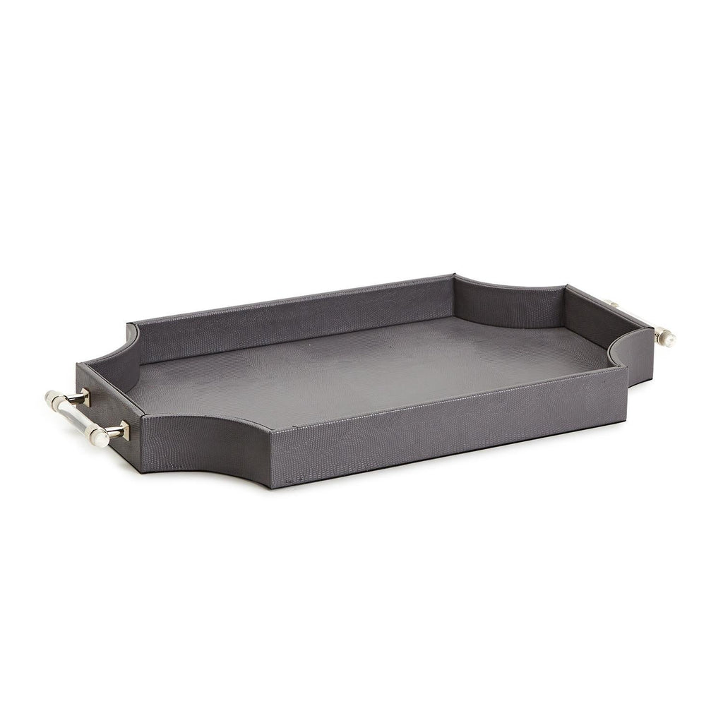 Two's Company Regency Decorative Gray Rectangle Tray