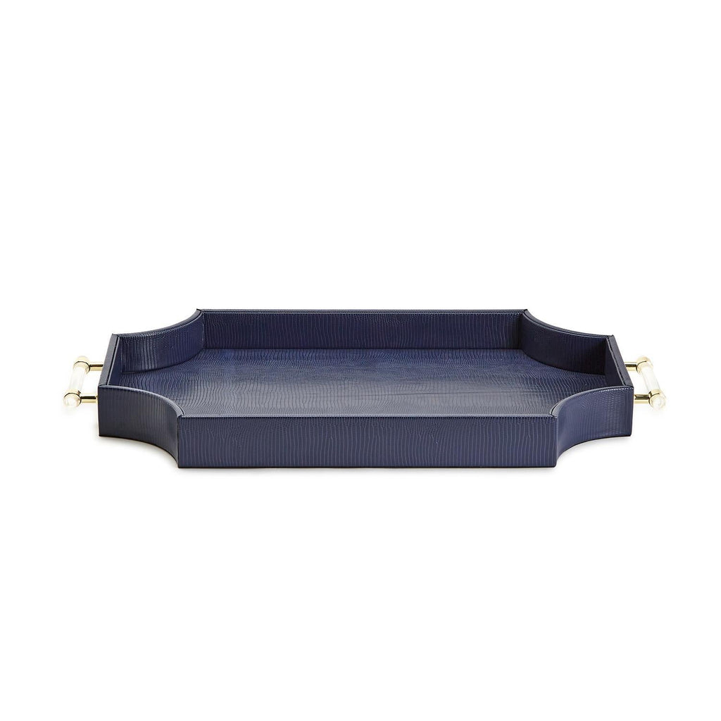 Two's Company Regency Decorative Navy Rectangle Tray