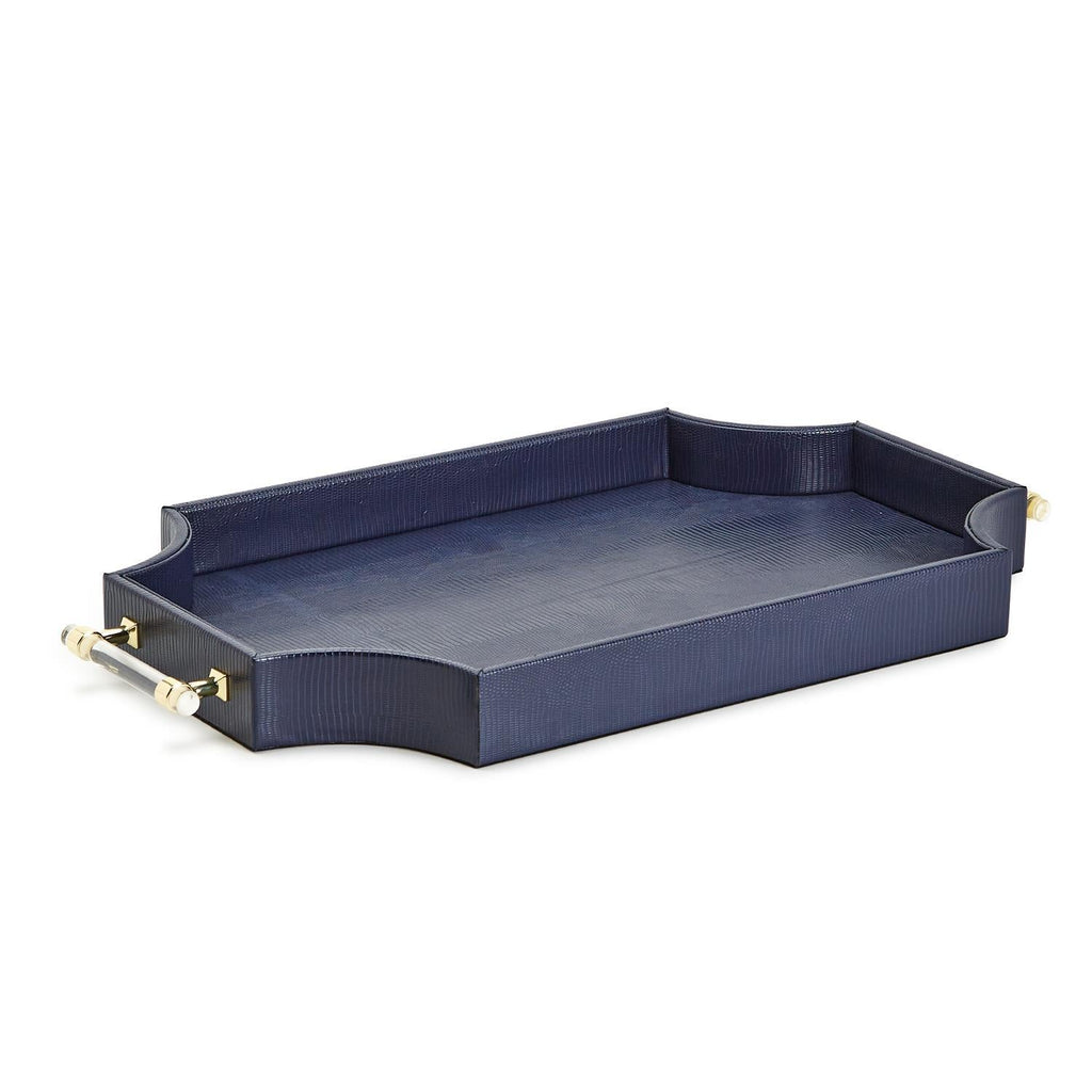 Two's Company Regency Decorative Navy Rectangle Tray