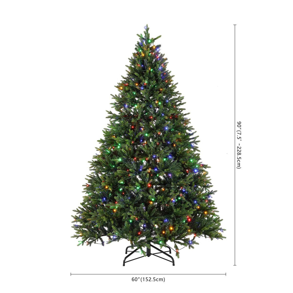 Safavieh 7.5 Ft Pre-Lit Artificial Christmas Tree, FXP2015 - Green