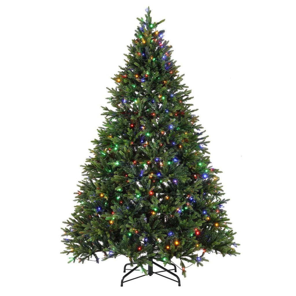 Safavieh 7.5 Ft Pre-Lit Artificial Christmas Tree, FXP2015 - Green