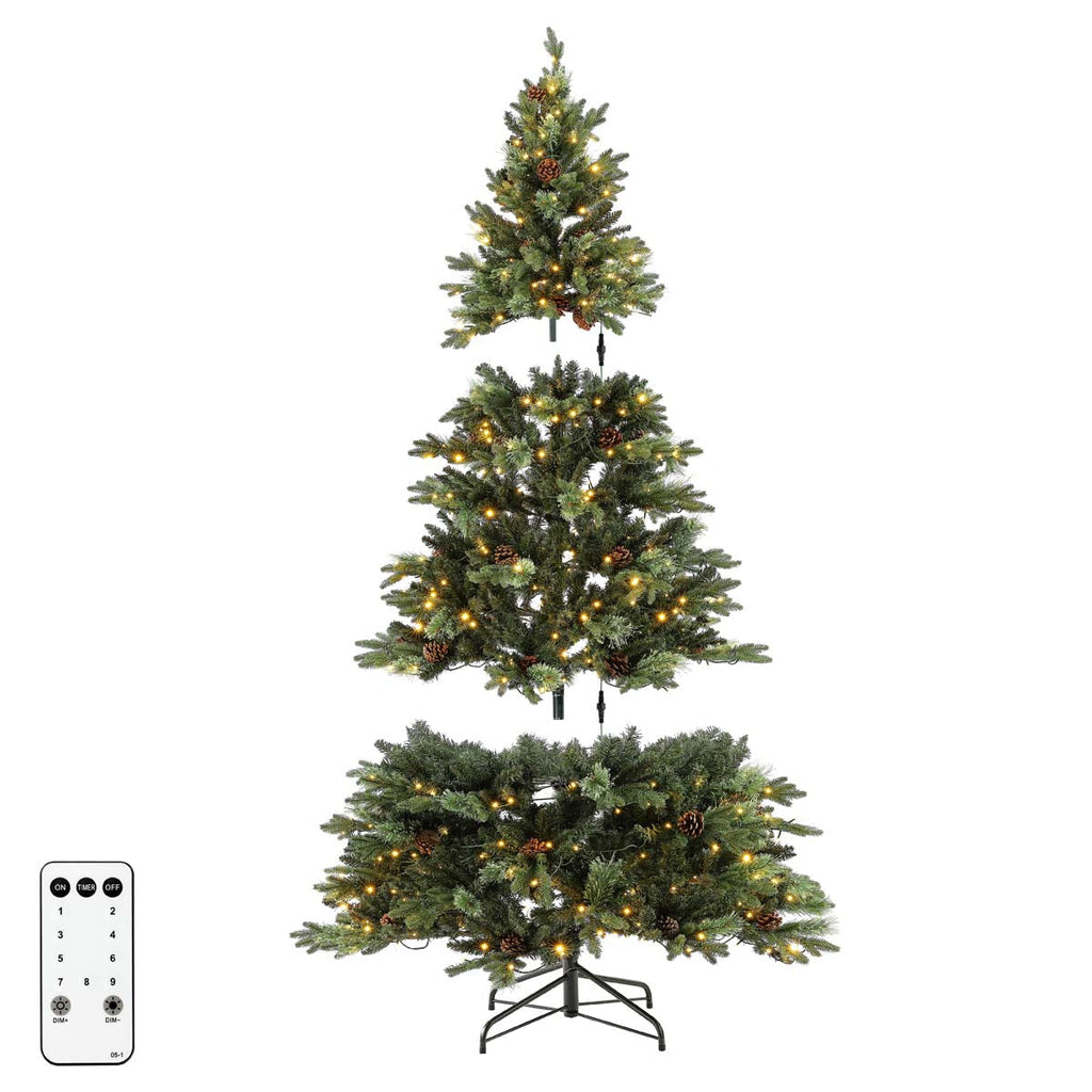 Safavieh 7.5 Ft Pre-Lit Artificial Christmas Tree, FXP2017 - Green