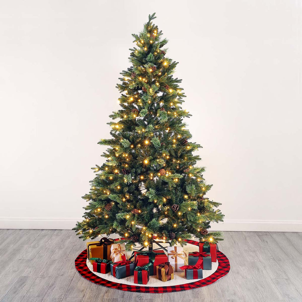 Safavieh 7.5 Ft Pre-Lit Artificial Christmas Tree, FXP2017 - Green