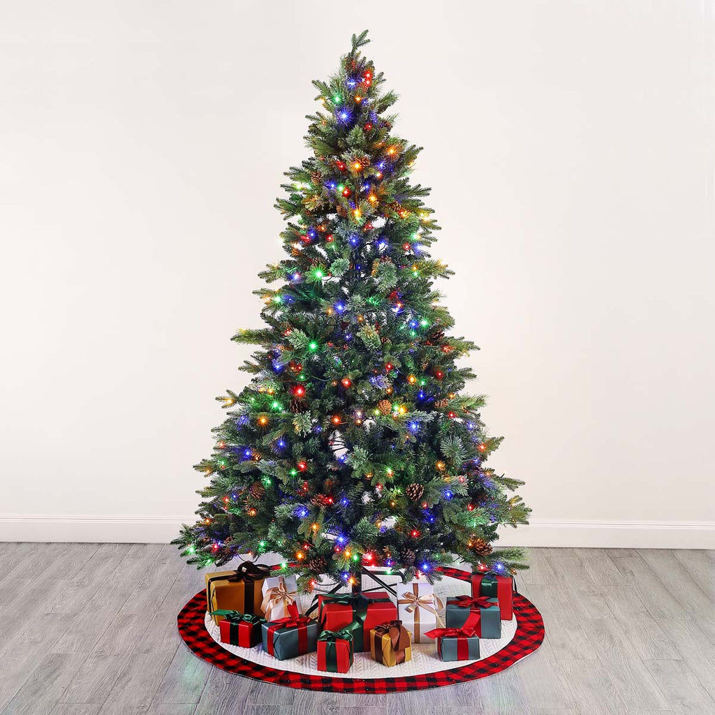 Safavieh 7.5 Ft Pre-Lit Artificial Christmas Tree, FXP2017 - Green