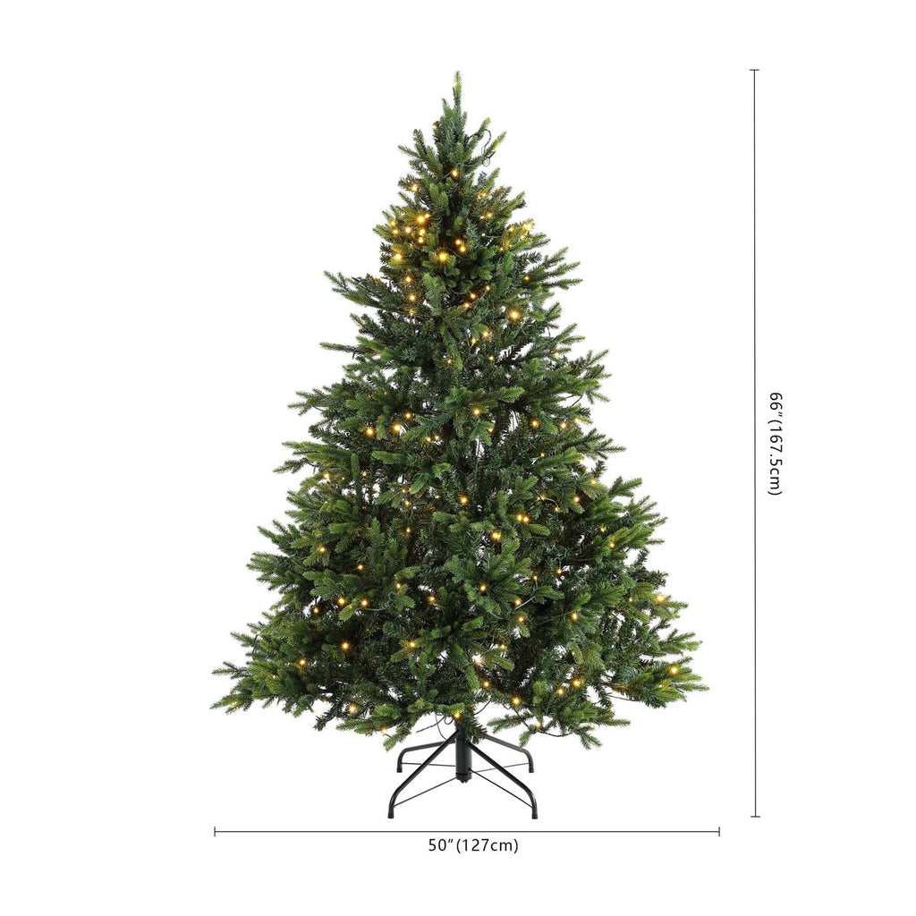 Safavieh 5.5 Ft Pre-Lit Artificial Christmas Tree, FXP2018 - Green