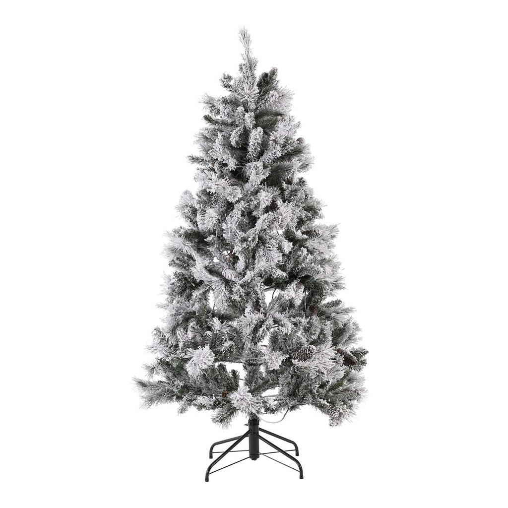 Safavieh 5.5 Ft Pre-Lit Artificial Christmas Tree, FXP2019 - White / Green