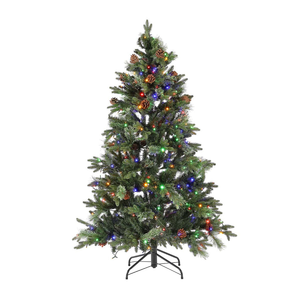 Safavieh 5.5 Ft Pre-Lit Artificial Christmas Tree, FXP2020 - Green