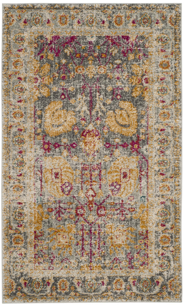 Bold & Bright Area Rug, GRA350B, 90 X 150 cm in Light Grey / Multi