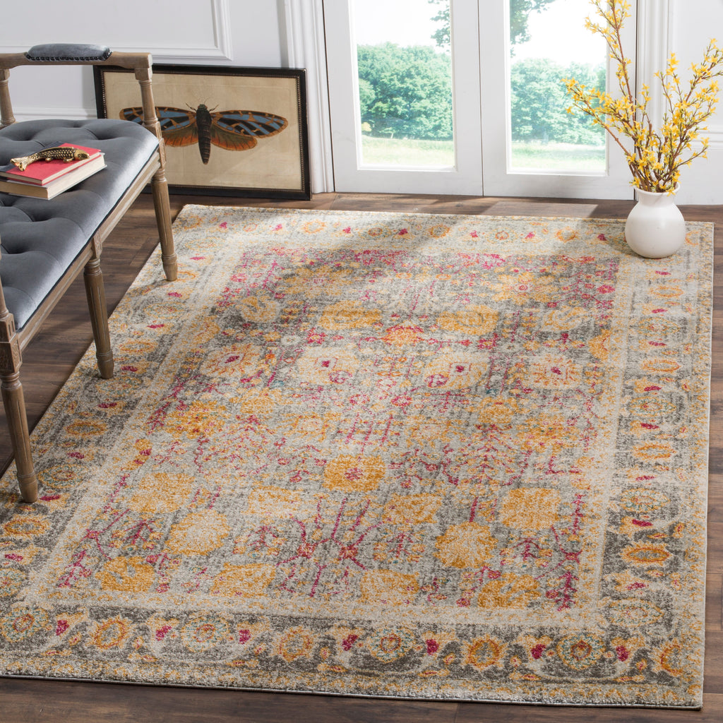 Bold & Bright Area Rug, GRA350B, 120 X 180 cm in Light Grey / Multi