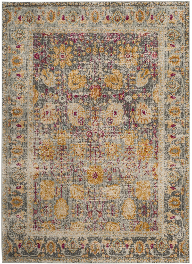 Bold & Bright Area Rug, GRA350B, 90 X 150 cm in Light Grey / Multi