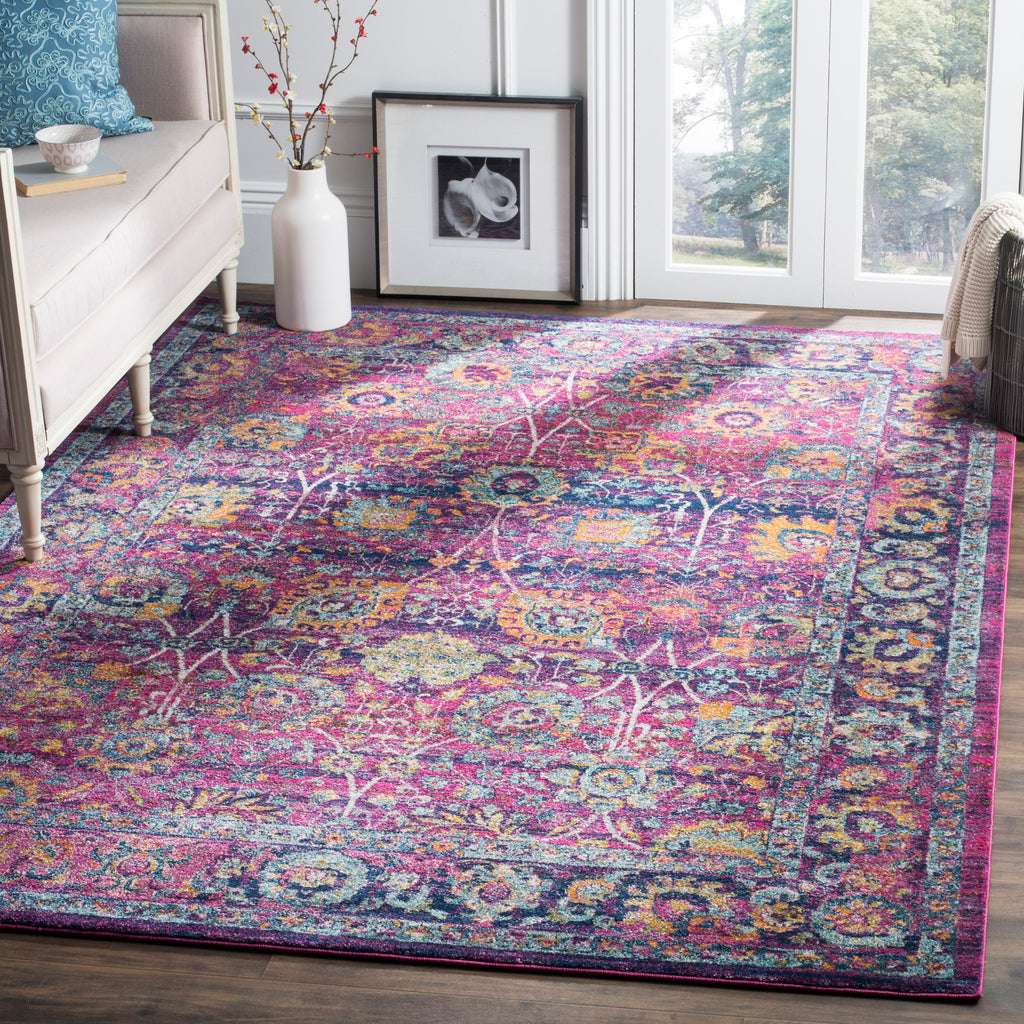 Bold & Bright Area Rug, GRA352D, 120 X 180 cm in Fuchsia / Multi