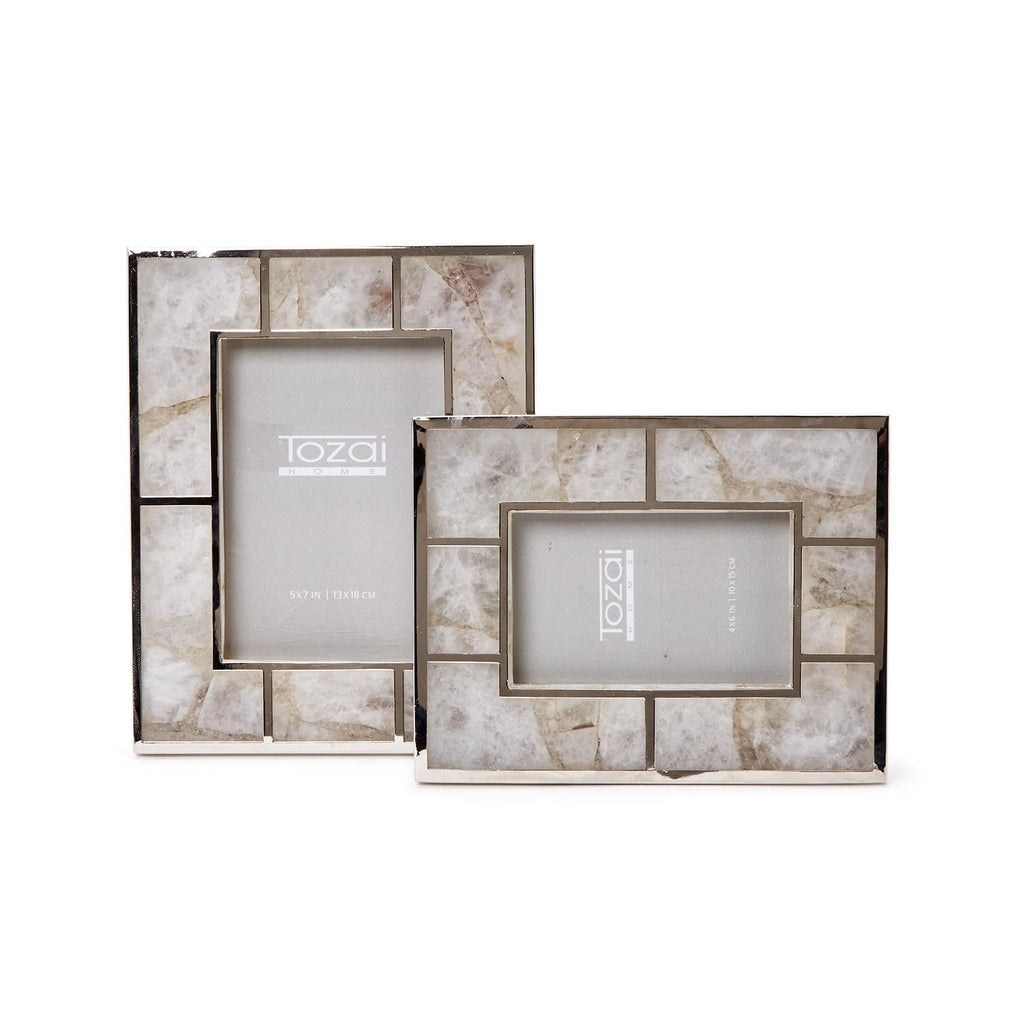 White Quartz S/2 Photo Frames