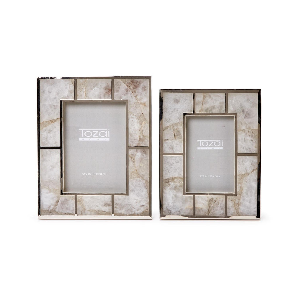 White Quartz S/2 Photo Frames