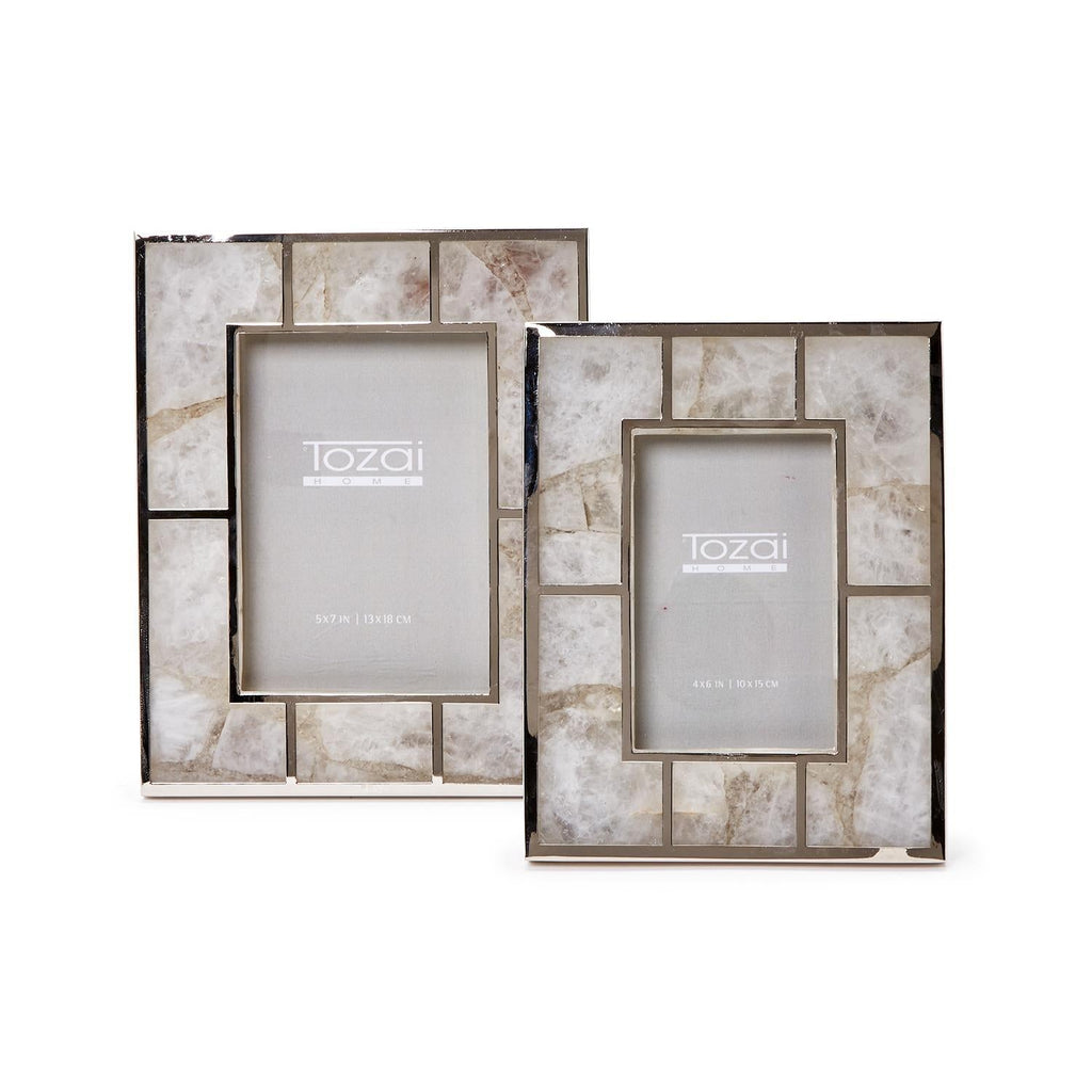 White Quartz S/2 Photo Frames