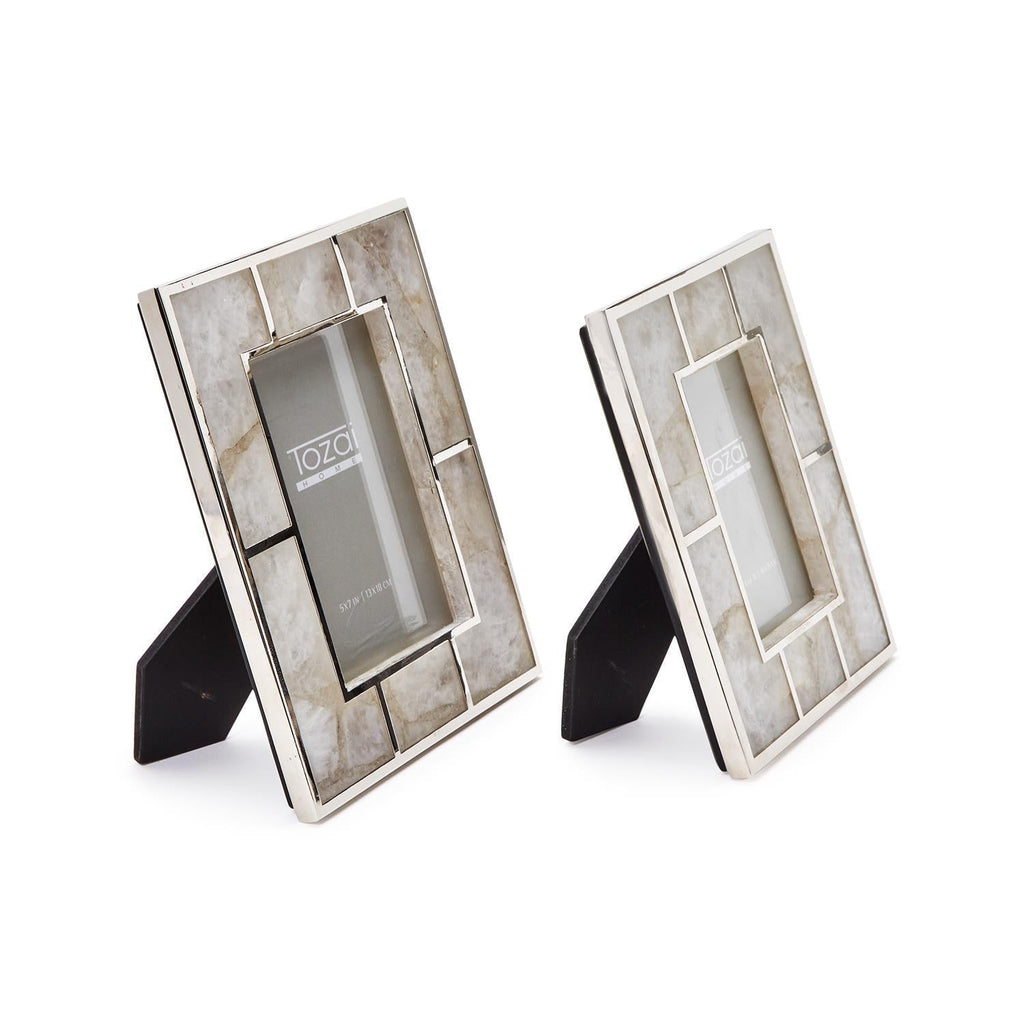 White Quartz S/2 Photo Frames