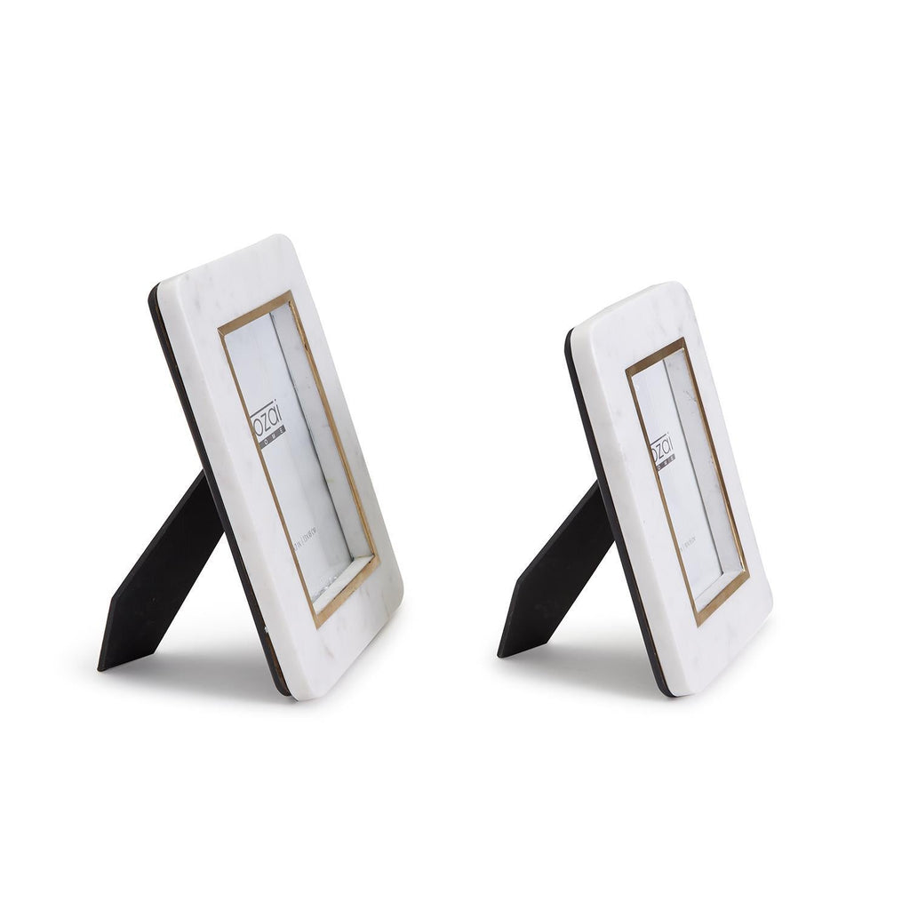 Two's Company S/2 Hoxton White Marble Photo Frames Incl 2 Sizes