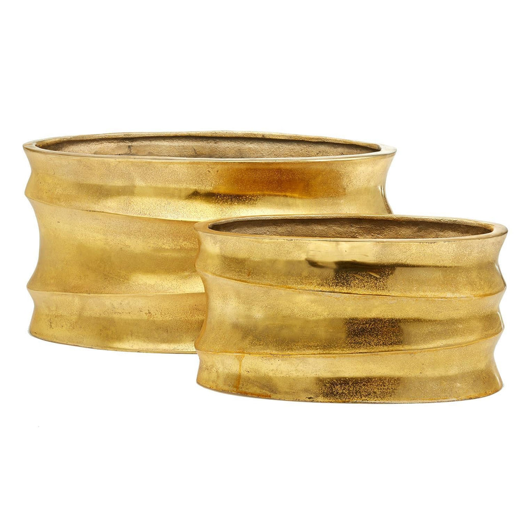 Two's Company Golden Wave Planters (set of 2)