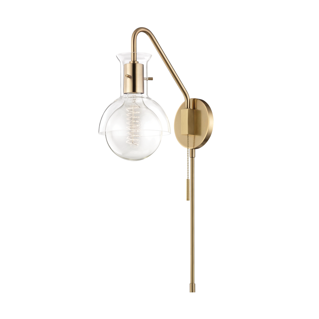 Riley Plug-in Sconce | Mitzi Lighting - HL111101G-AGB