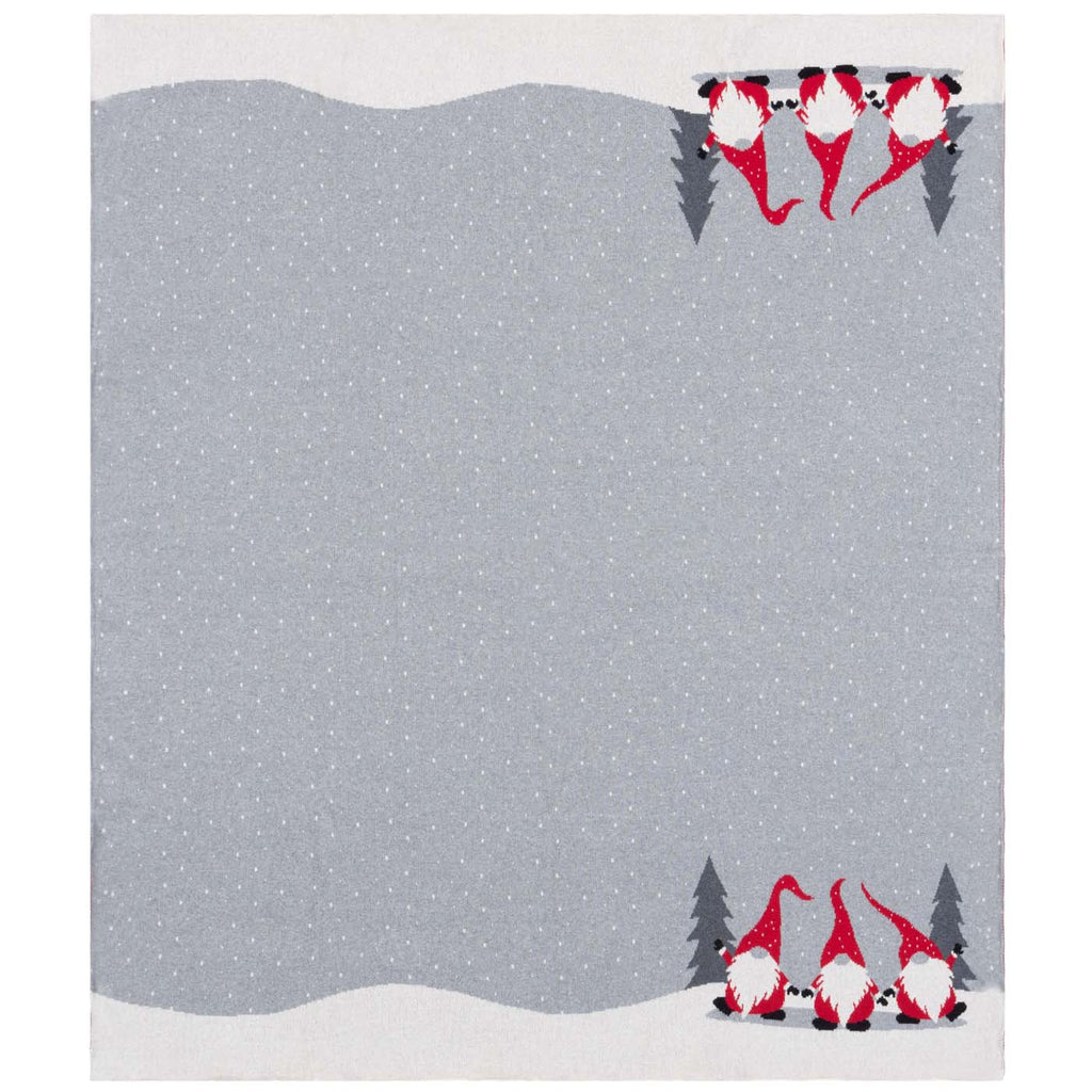 Safavieh Elves Throw Blanket , HOL2013 - Grey / Red