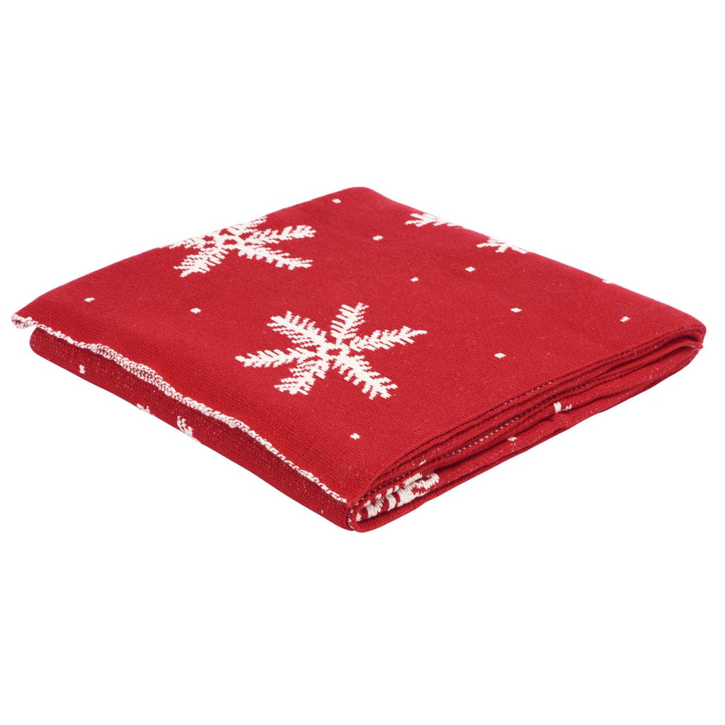 Safavieh Holiday Snow Throw Blanket , HOL2014 - Red / White