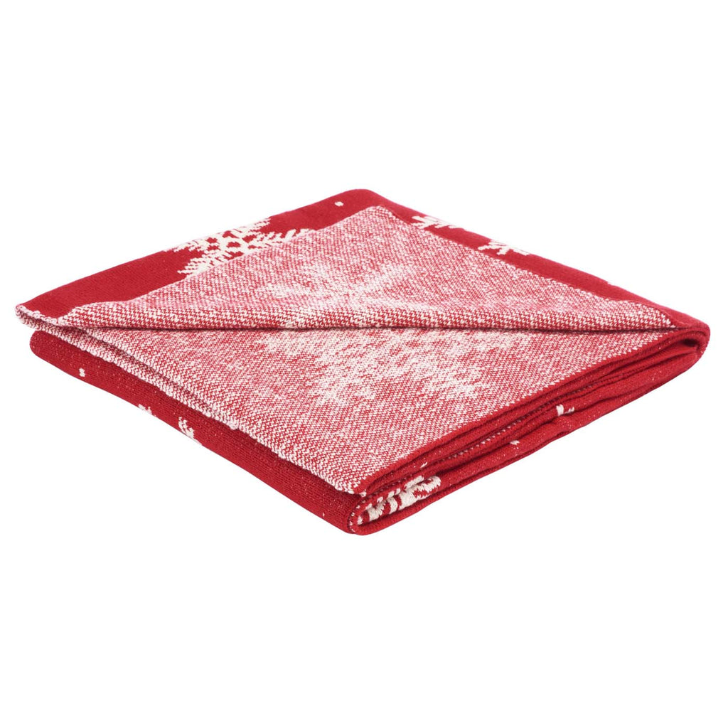 Safavieh Holiday Snow Throw Blanket , HOL2014 - Red / White