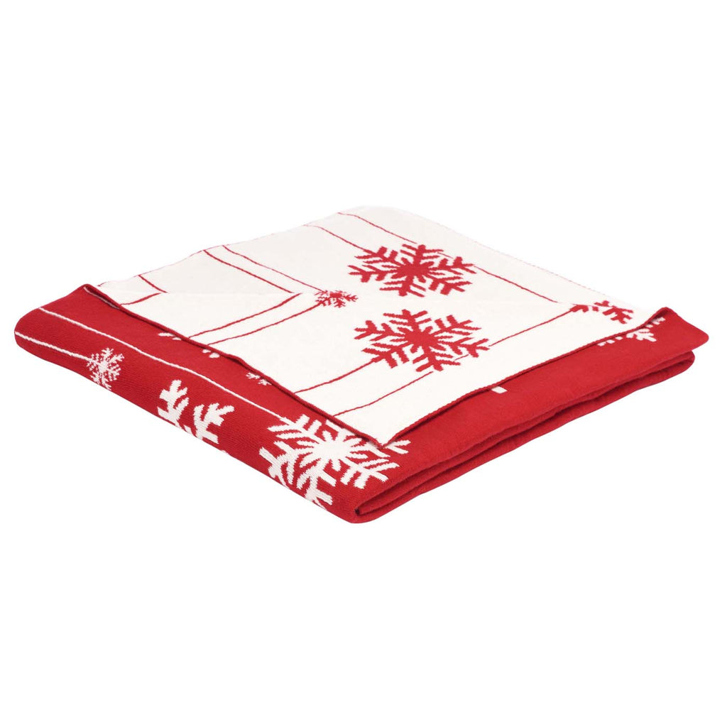 Safavieh Frosty Throw Blanket , HOL2015 - Red / White