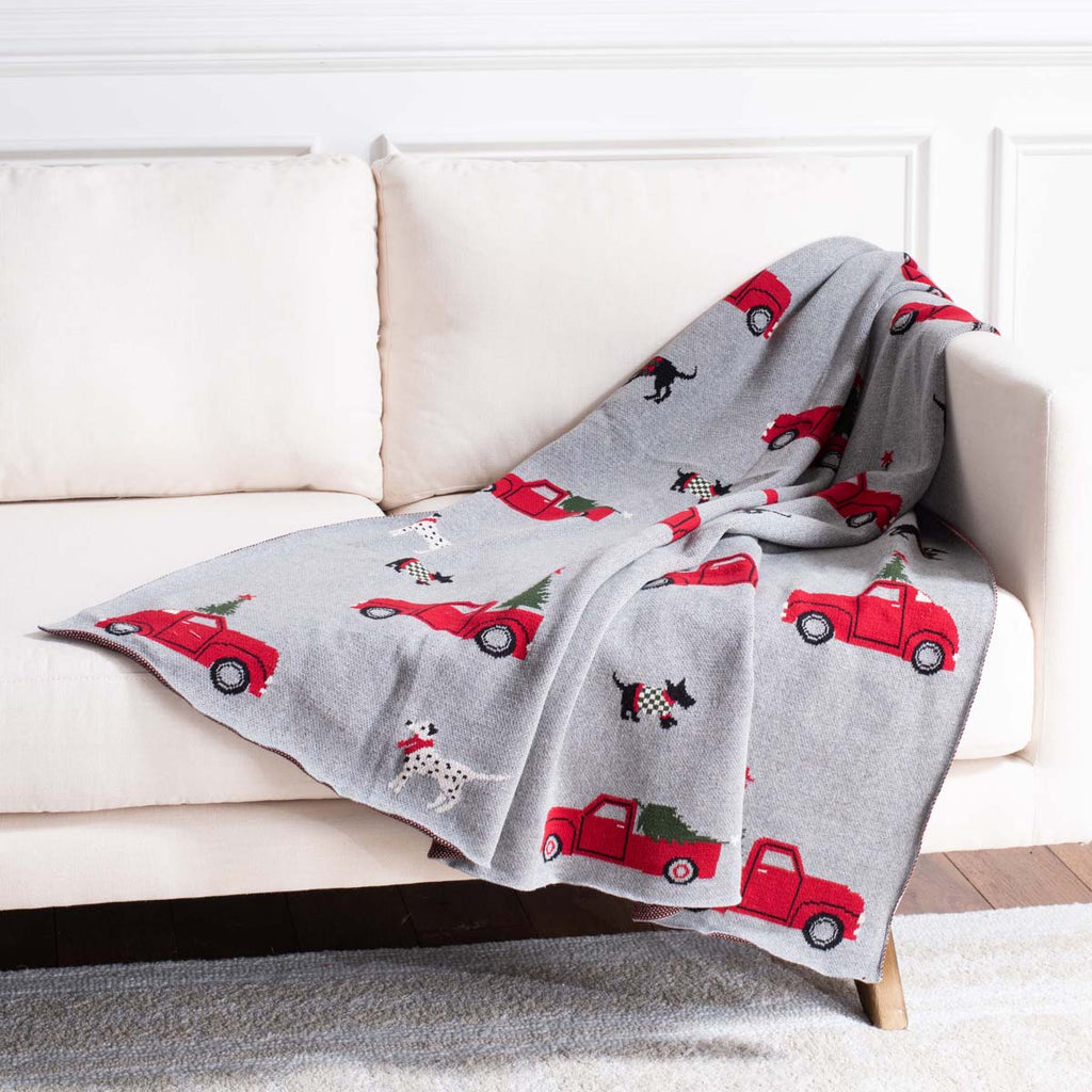 Safavieh Dasher Throw , HOL2016 - Grey/Red