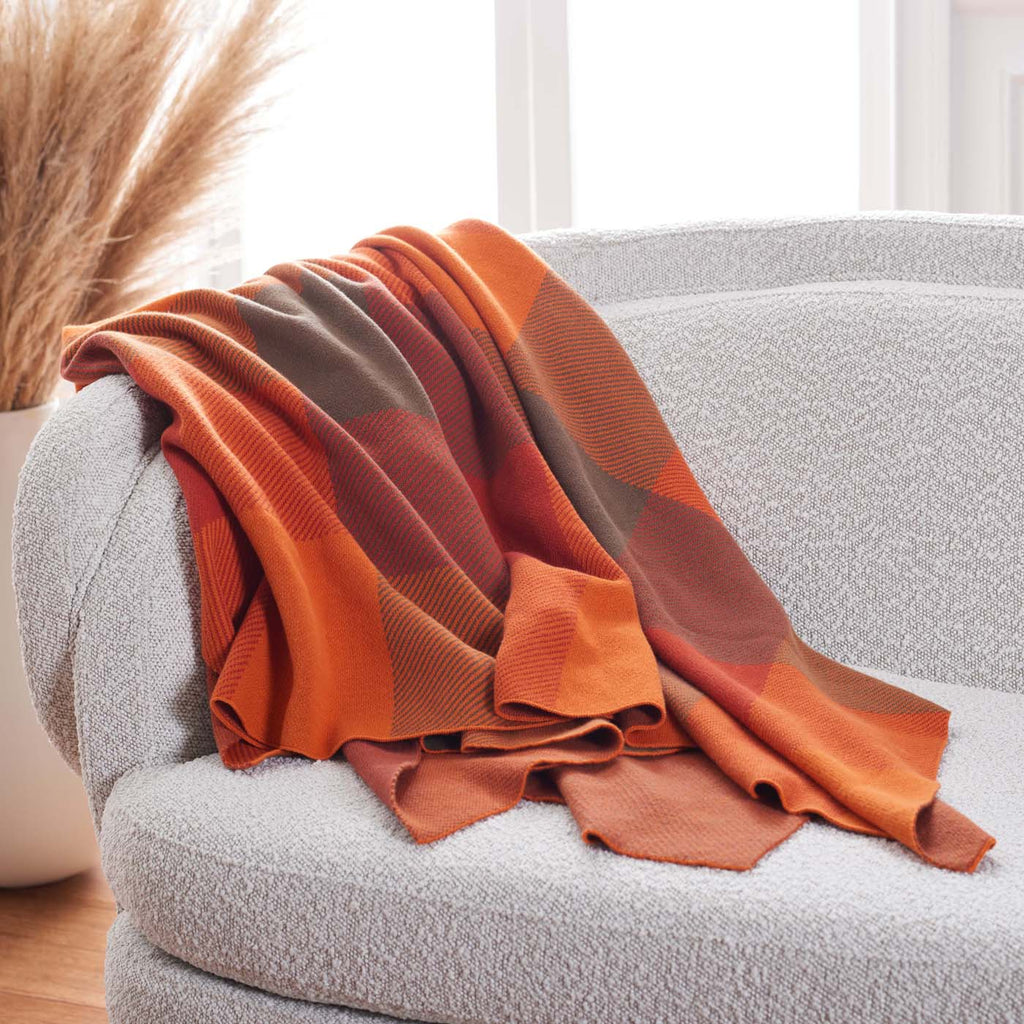 Safavieh Harvest Throw Blanket , HOL2500 - Orange