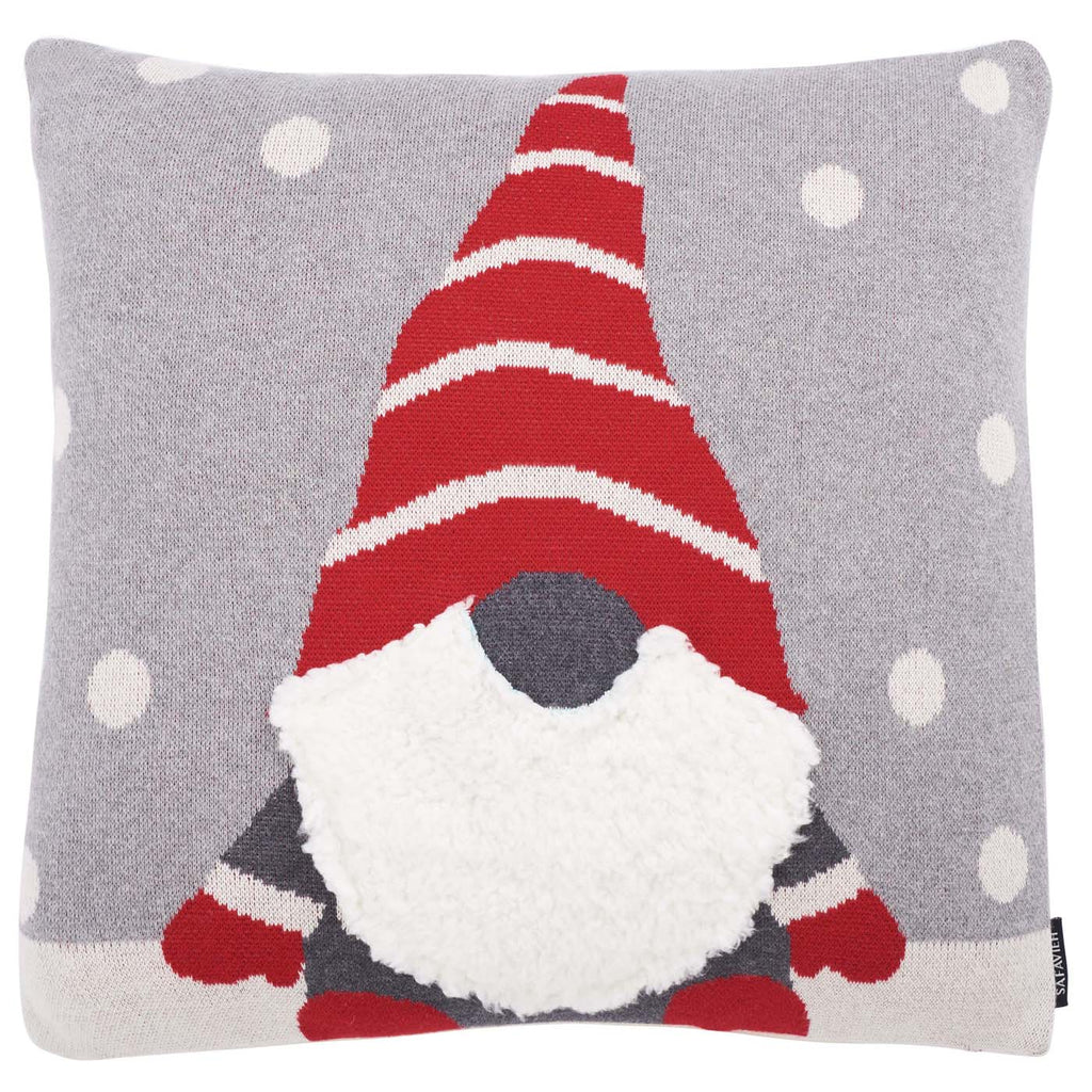 Safavieh Peppermint Elf Pillow , HOL3011 - Grey / Red