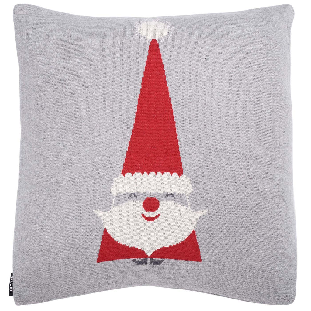 Safavieh Sugarplum Elf Pillow , HOL3013 - Grey / Red