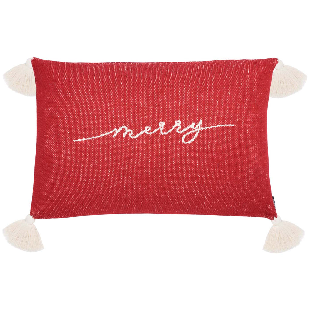 Safavieh The Merriest Pillow , HOL3014 - Red / White