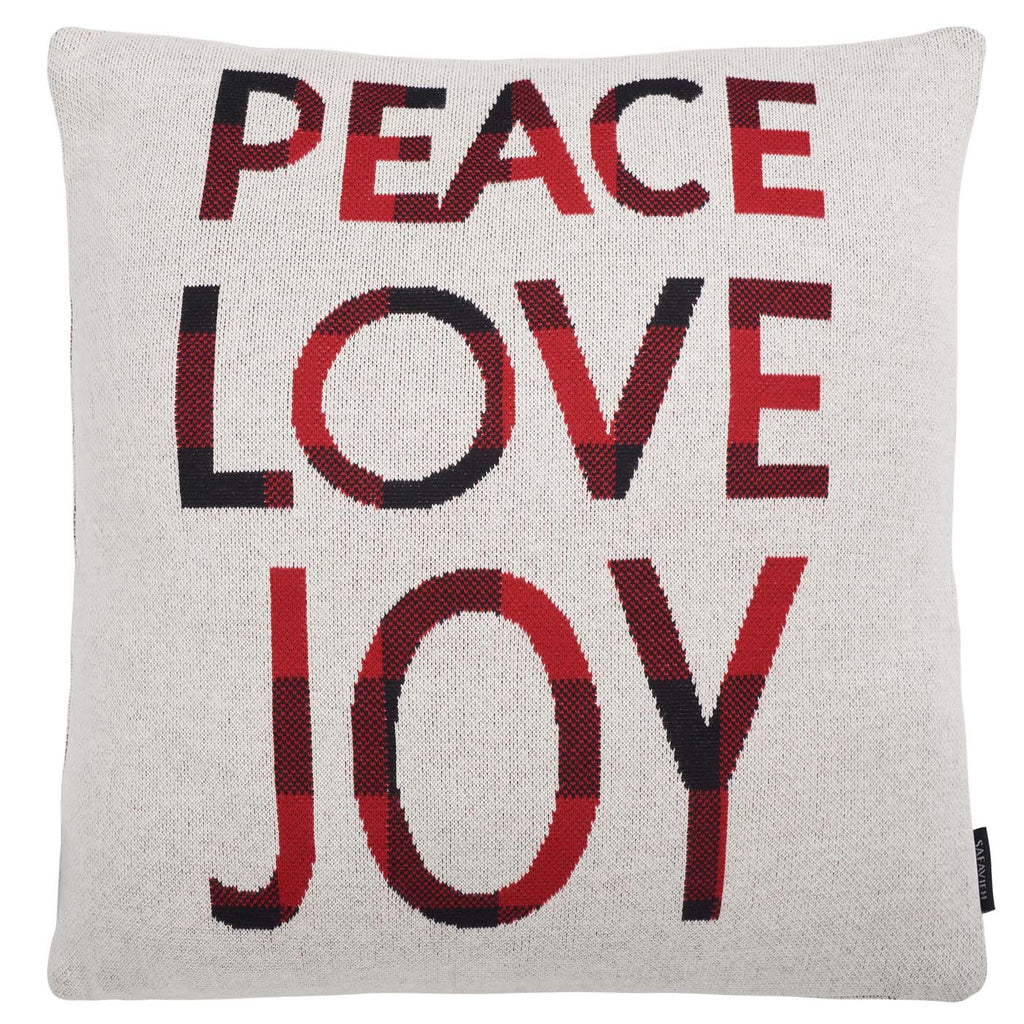 Safavieh Good Tidings Pillow , HOL3015 - Red / Beige