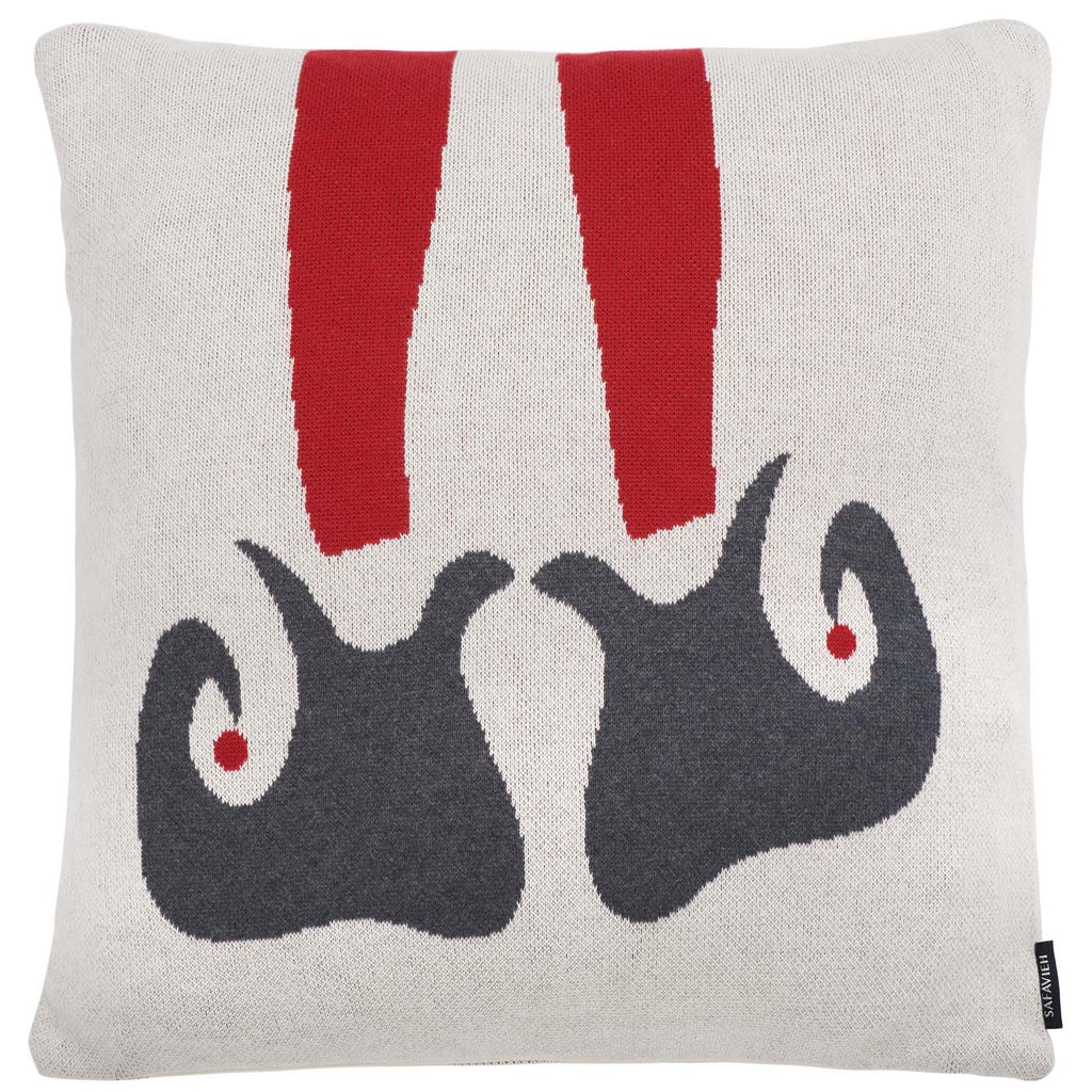 Safavieh Santa'S Helper Pillow , HOL3016 - Red / Beige