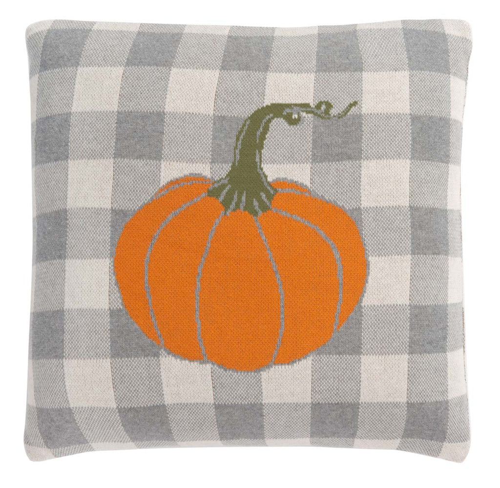 Safavieh Fall Pumpkin Pillow , HOL3203 - Grey / Orange